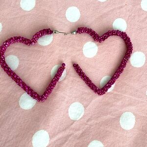 ZARA HEART EARRINGS WITH RHINESTONES